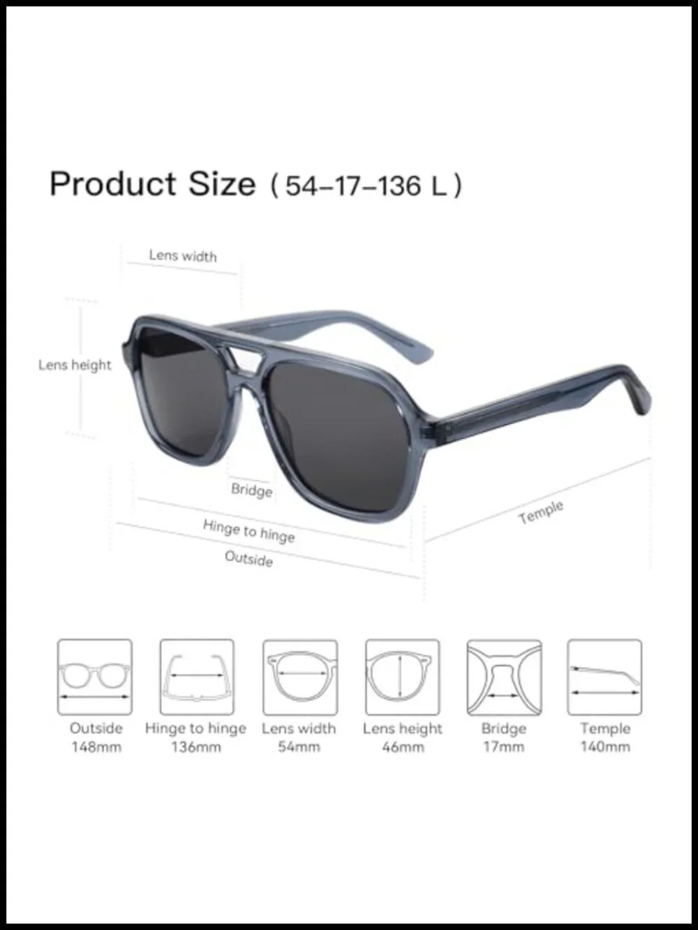 Classic Aviator Sunglasses for Men Polarized UV Protection Square Sun Glasses